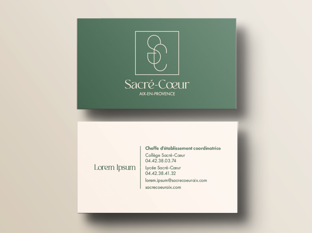Papeterie Identité visuelle logo Sacré Coeur 
