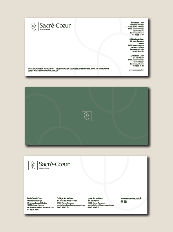 Papeterie Identité visuelle logo Sacré Coeur